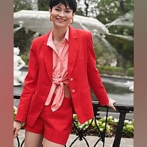 JCrew co-ord Set Helena Blazer/Jacket stretch linen sz 6T & shorts sz 12…